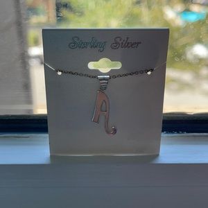 Sterling silver A letter necklace